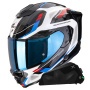 Casque Integral Scorpion Exo 1500 Air Sleek White Red Blue + Kit bluetooth Exo-Com Link-1C