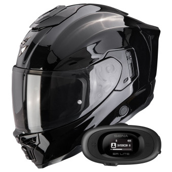 Integral Scorpion Exo 1500 Air Solid Black + Kit bluetooth 5R Lite Solo