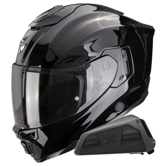 Integral Scorpion Exo 1500 Air Solid Black + Kit bluetooth Exo-Com Link-1