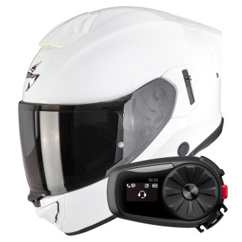 Integral Scorpion Exo 1500 Air Solid Pearl White + Kit Bluetooth 5S Solo