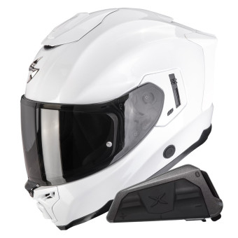Integral Scorpion Exo 1500 Air Solid Pearl White + Kit bluetooth Exo-Com Link-1