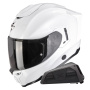 Casque Integral Scorpion Exo 1500 Air Solid Pearl White + Kit bluetooth Exo-Com Link-1