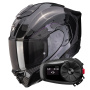 Casque Integral Scorpion Exo 1500 Carbon Air Mundi Black Chameleon + Kit Bluetooth 5S Solo