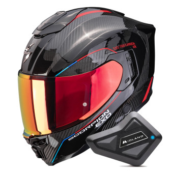 Integral Scorpion Exo 1500 Carbon Air Mundi Black Red + Kit Bluetooth BT Mini