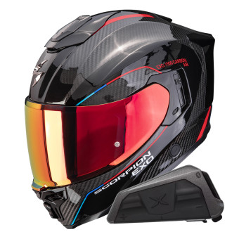 Integral Scorpion Exo 1500 Carbon Air Mundi Black Red + Kit bluetooth Exo-Com Link-1