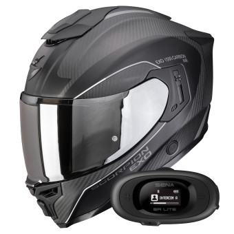 Integral Scorpion Exo 1500 Carbon Air Mundi Matt Black Silver + Kit bluetooth 5R Lite Solo