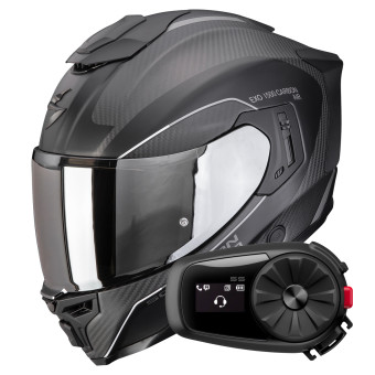 Integral Scorpion Exo 1500 Carbon Air Mundi Matt Black Silver + Kit Bluetooth 5S Solo