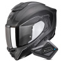 Casque Integral Scorpion Exo 1500 Carbon Air Mundi Matt Black Silver + Kit Bluetooth BT Mini