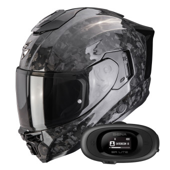 Integral Scorpion Exo 1500 Carbon Air Onyx Solid Black + Kit bluetooth 5R Lite Solo