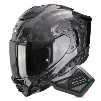 Integral Scorpion Exo 1500 Carbon Air Onyx Solid Black + Kit Bluetooth BT Mini
