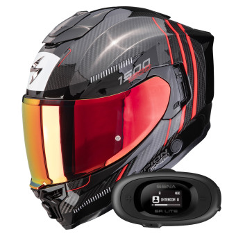 Casque Integral Scorpion Exo 1500 Carbon Air Zity Black Red + Kit bluetooth 5R Lite Solo Casque Integral Scorpion Exo 1500 Carbon Air Zity Black Red + Kit bluetooth 5R Lite Solo