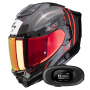 Casque Integral Scorpion Exo 1500 Carbon Air Zity Black Red + Kit bluetooth 5R Lite Solo