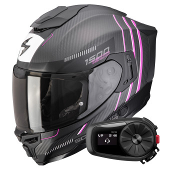 Integral Scorpion Exo 1500 Carbon Air Zity Matt Black Pink + Kit Bluetooth 5S Solo