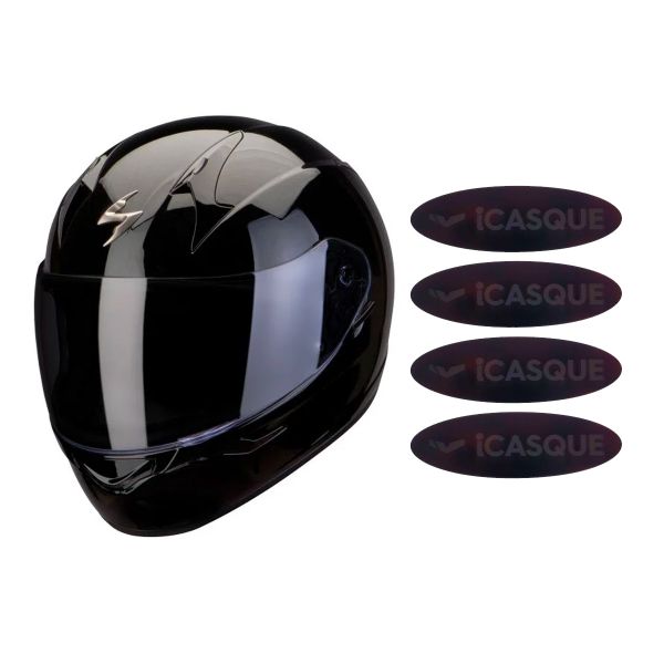 Integral Scorpion Exo 390 Black + Adhesivos Reflectantes iCasque Negros