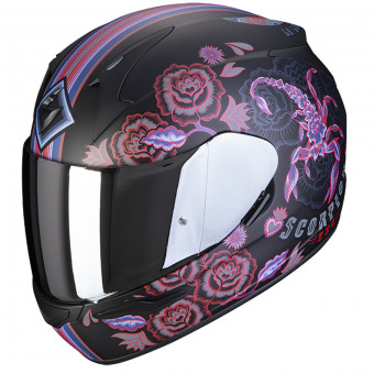 Scorpion Exo 390 Chica II Matt Black Pink + Kit Bluetooth 5S Solo