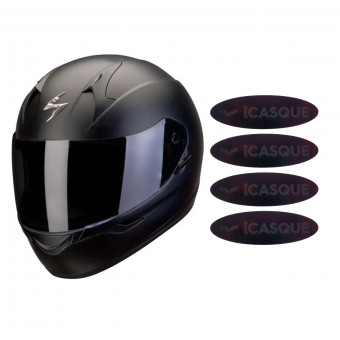 Integral Scorpion Exo 390 Matt Black + Adhesivos Reflectantes iCasque Negros