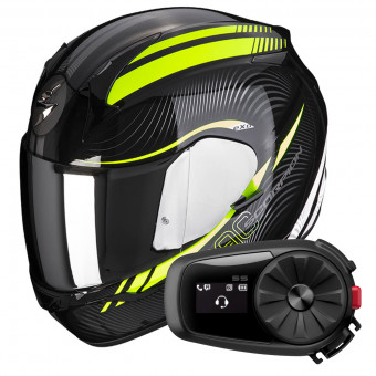 Integral Scorpion Exo 390 Sting Black Yellow Fluo + Kit Bluetooth 5S