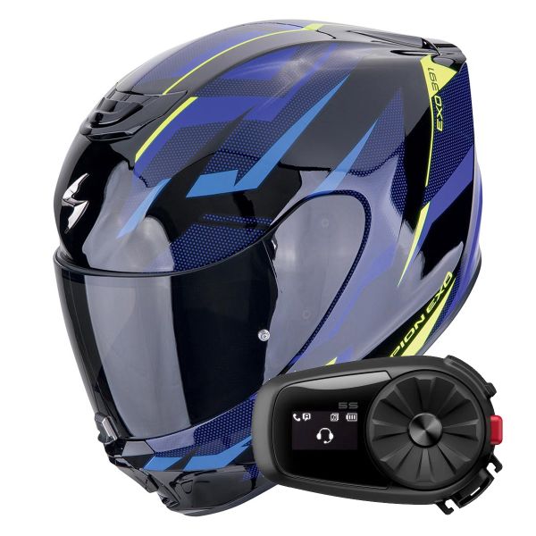 Integral Scorpion Exo 391 Aaxo Black Blue + Kit Bluetooth 5S
