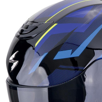 Scorpion Exo 391 Aaxo Black Blue + Kit bluetooth Exo-Com Link-1