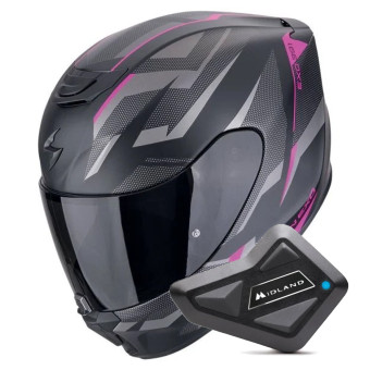 Integral Scorpion Exo 391 Aaxo Matt Black Pink + Kit bluetooth BT Mini