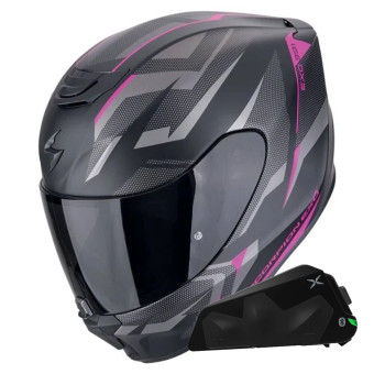 Integral Scorpion Exo 391 Aaxo Matt Black Pink + Kit bluetooth Exo-Com Link-1C