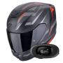 Casque Integral Scorpion Exo 391 Aaxo Matt Black Red + Kit bluetooth 5R Lite