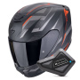 Casque Integral Scorpion Exo 391 Aaxo Matt Black Red + Kit bluetooth BT Mini