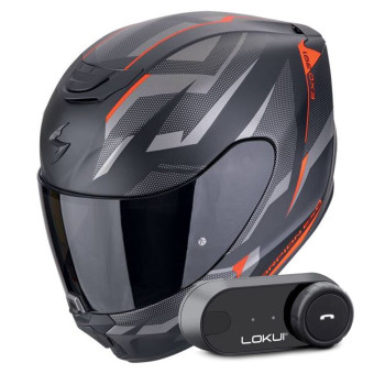 Integral Scorpion Exo 391 Aaxo Matt Black Red + Kit Bluetooth Lokui K30