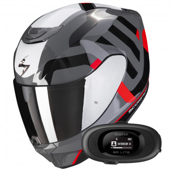 Integral Scorpion Exo 391 Arok Grey Red Black + Kit bluetooth 5R Lite