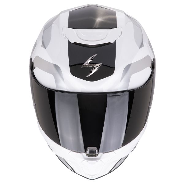 Scorpion Exo 391 Arok White Black Silver + Kit Bluetooth BT Mini