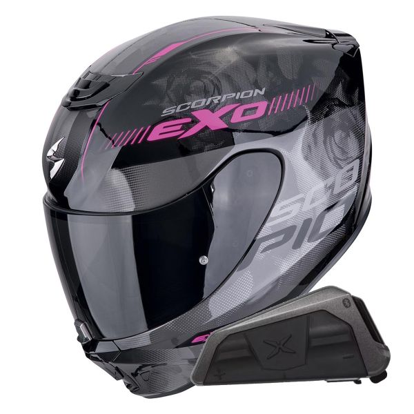 Integral Scorpion Exo 391 Ava Black Pink + Kit bluetooth Exo-Com Link-1