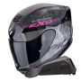 Casque Integral Scorpion Exo 391 Ava Black Pink + Kit bluetooth Exo-Com Link-1