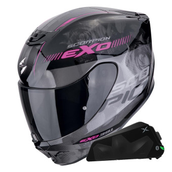 Integral Scorpion Exo 391 Ava Black Pink + Kit bluetooth Exo-Com Link-1C