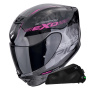 Casque Integral Scorpion Exo 391 Ava Black Pink + Kit bluetooth Exo-Com Link-1C