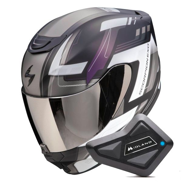 Integral Scorpion Exo 391 Captor Black Mat Cameleon + Kit Bluetooth BT Mini