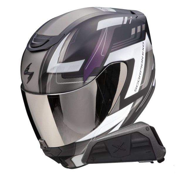 Integral Scorpion Exo 391 Captor Black Mat Cameleon + Kit bluetooth Exo-Com Link-1