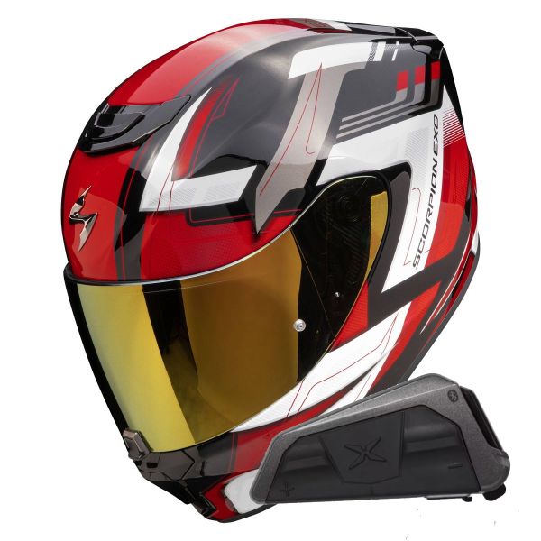 Integral Scorpion Exo 391 Captor Black Red + Kit bluetooth Exo-Com Link-1