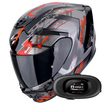 Integral Scorpion Exo 391 Clutter Black Red + Kit bluetooth 5R Lite