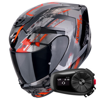 Integral Scorpion Exo 391 Clutter Black Red + Kit Bluetooth 5S Solo