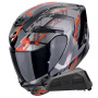 Casque Integral Scorpion Exo 391 Clutter Black Red + Kit bluetooth Exo-Com Link-1
