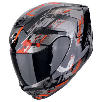 Scorpion Exo 391 Clutter Black Red + Kit bluetooth Exo-Com Link-1C
