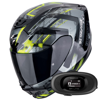 Integral Scorpion Exo 391 Clutter Black Yellow Fluo + Kit bluetooth 5R Lite