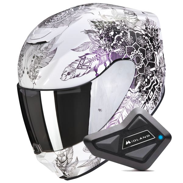 Integral Scorpion Exo 391 Dream White Chameleon + Kit bluetooth BT Mini