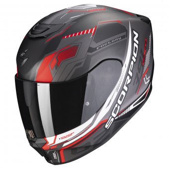 Scorpion Exo 391 Haut Matt Black Silver Red + Kit Bluetooth 5S