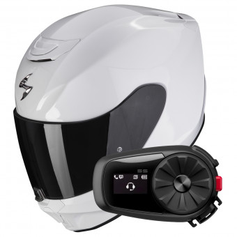 Integral Scorpion Exo 391 Solid Pearl White + Kit Bluetooth 5S