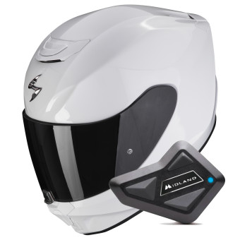 Integral Scorpion Exo 391 Solid Pearl White + Kit bluetooth BT Mini