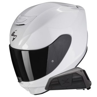 Integral Scorpion Exo 391 Solid Pearl White + Kit bluetooth Exo-Com Link-1