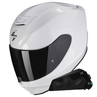Integral Scorpion Exo 391 Solid Pearl White + Kit bluetooth Exo-Com Link-1C