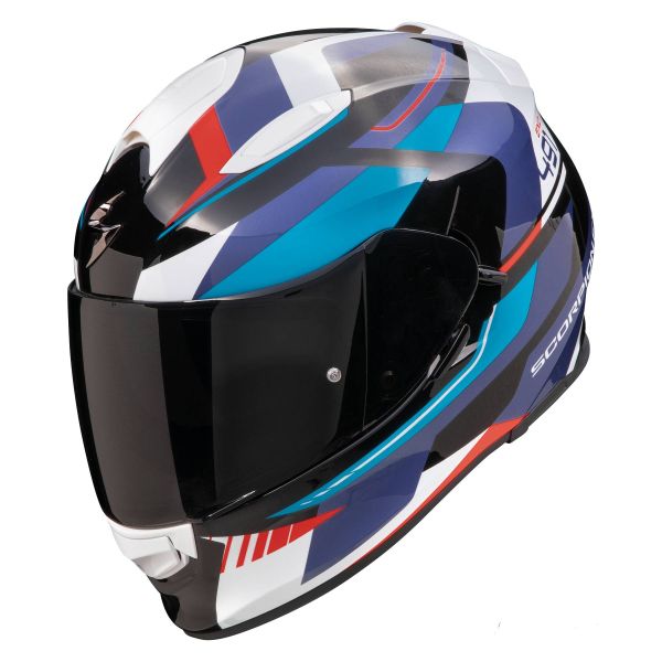 Scorpion Exo 491 Abilis Negro Azul Rojo + Kit Bluetooth Exo-Com Link-1C