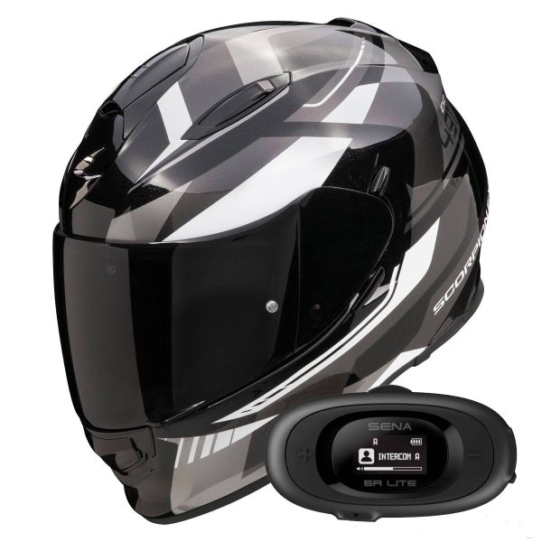 Integral Scorpion Exo 491 Abilis Black Silver White + Kit bluetooth 5R Lite Solo